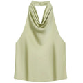 Top para mujer con cuello halter, sin espalda, tipo corsé, sin mangas. Elegante y sexy para el verano.